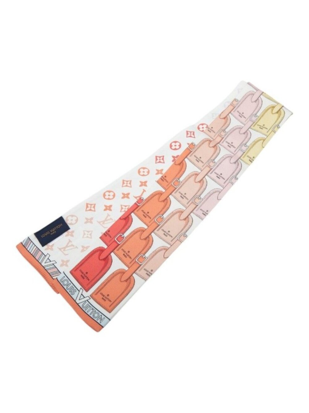 Louis Vuitton Bandeau My LV Tag Scarf Multicolor White Silk